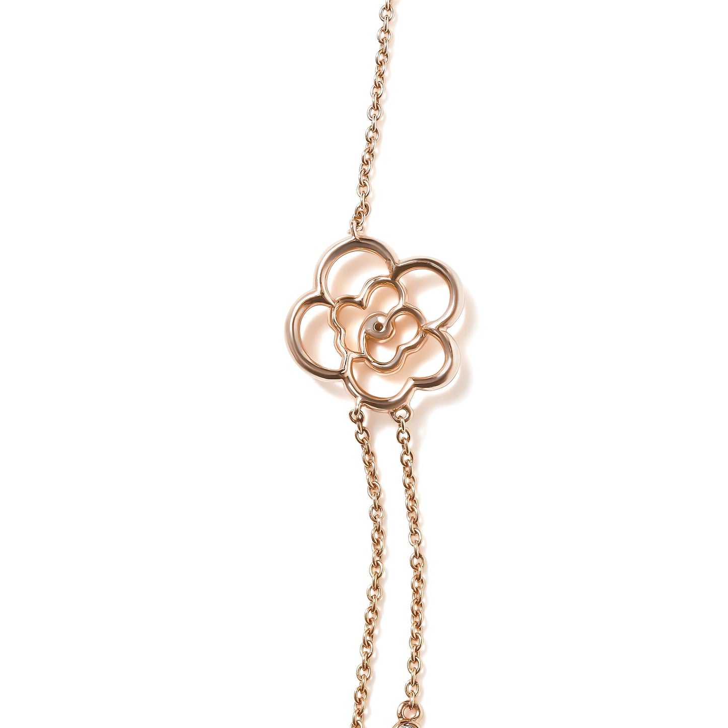 18K Rose Gold 1/2 Cttw Diamond and Freshwater Pearl Double Strand Stat - The Sparkling Squirrels & Co.
