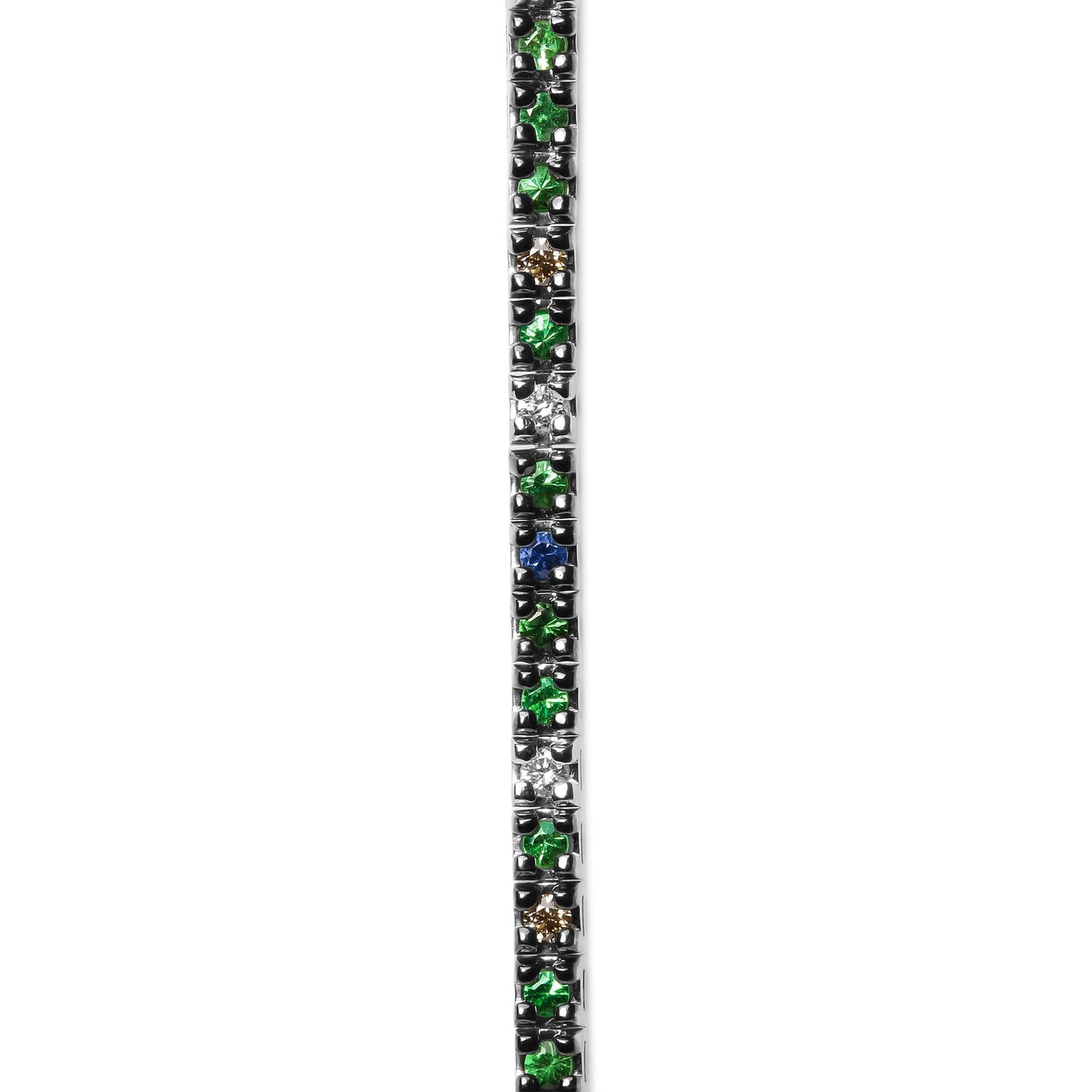 Blue & Green Gemstone Tennis Bracelet – 18K White Gold, 3/8 CTTW Diamond