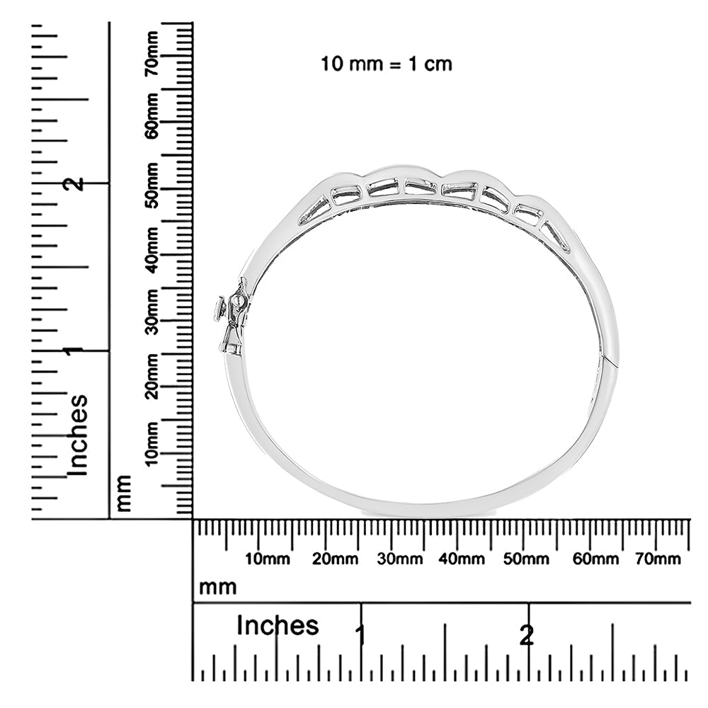 14K White Gold 3 1/3 Cttw Invisible Set Princess-Cut Diamond Wave Bang - The Sparkling Squirrels & Co.
