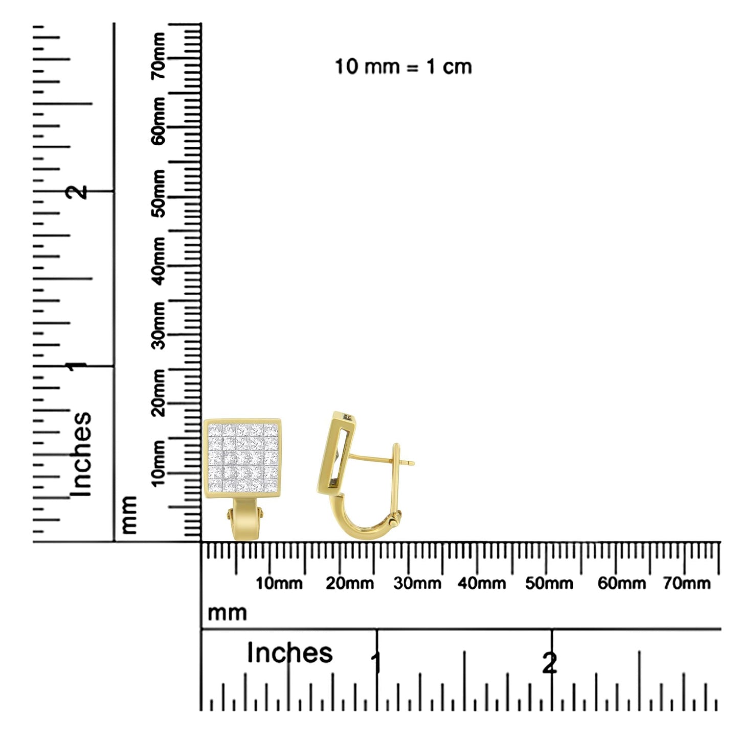 14K Yellow Gold 3-1/5 Cttw Princess Cut Diamond ¾ Square Invisible Set - The Sparkling Squirrels & Co.