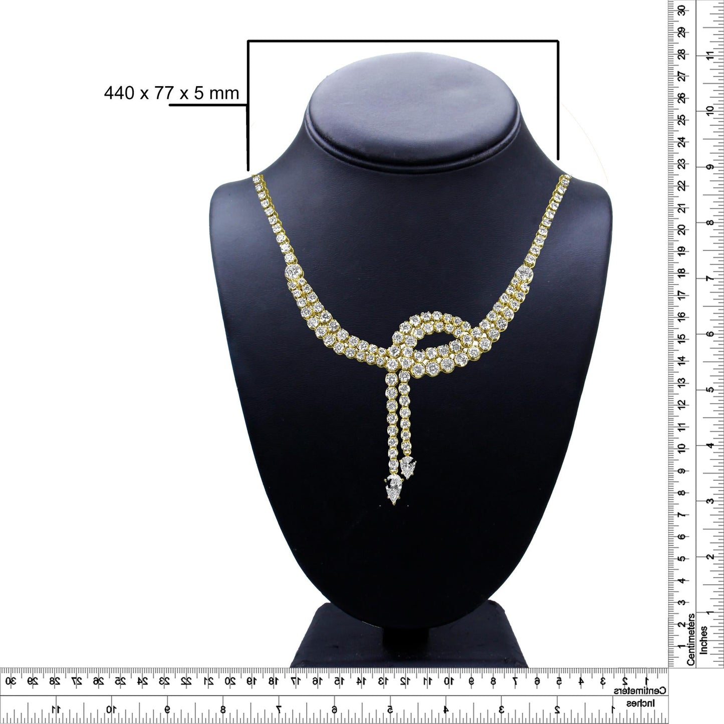 14k Yellow Gold 17.0 Cttw Diamond Double Row Lariat 18" Inch Tennis - The Sparkling Squirrels & Co.