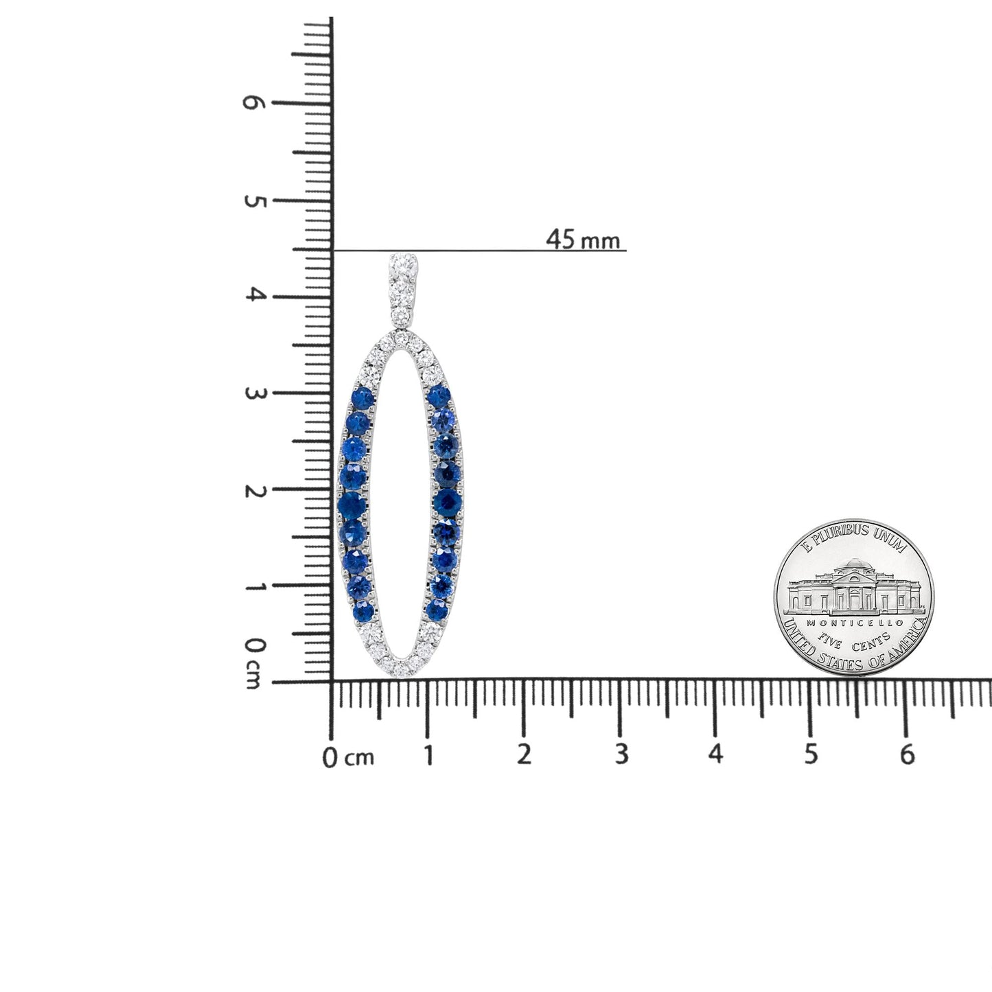 18K White Gold 1.11 Cttw Blue Round Diamond and Blue Sapphire Openwork - The Sparkling Squirrels & Co.