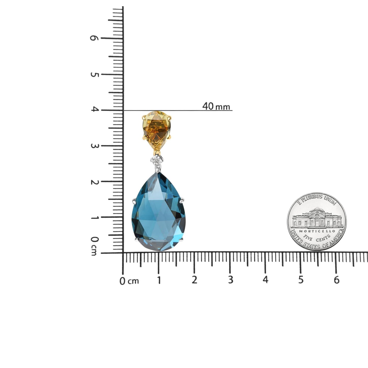 18K White and Yellow Gold 1/5 Cttw Diamond with Pear Cut Lemon Quartz - The Sparkling Squirrels & Co.
