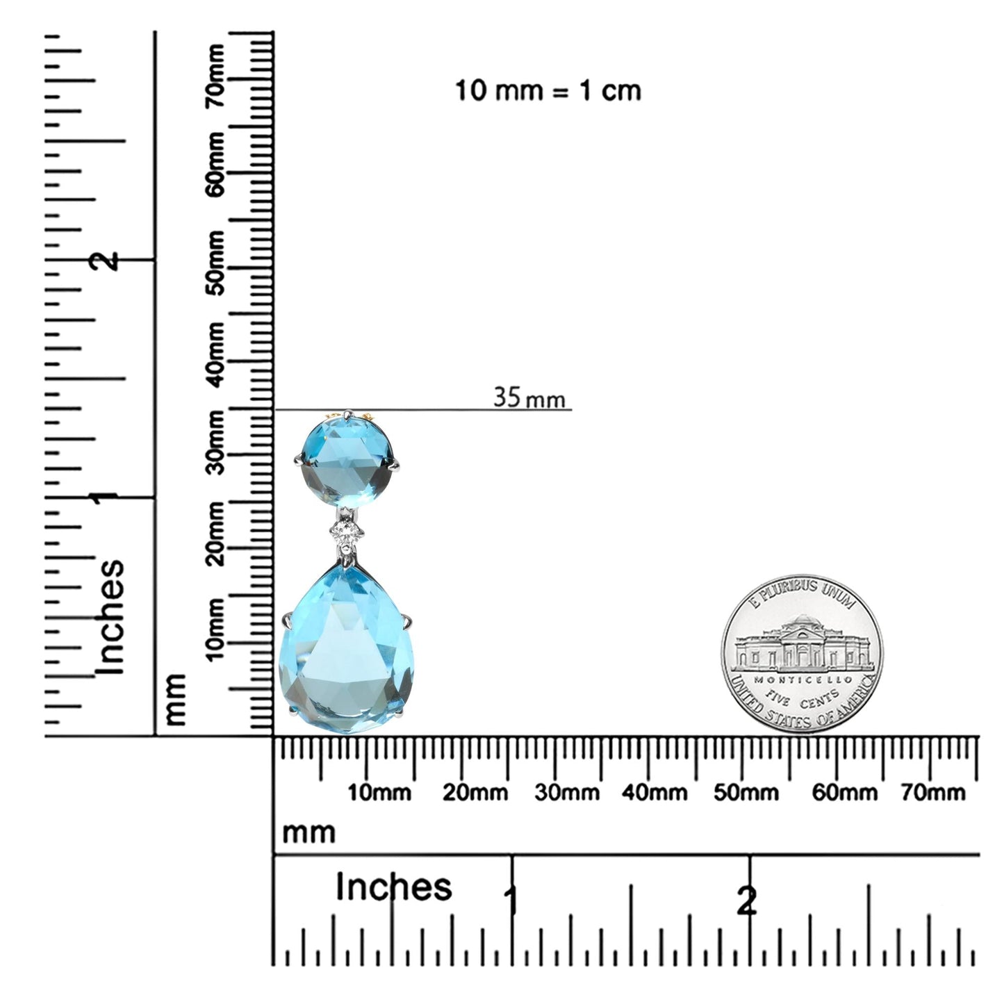 Blue Topaz and Pear Cut Sky Blue Topaz Dangle Drop 18" Pendant Necklace ( - The Sparkling Squirrels & Co.
