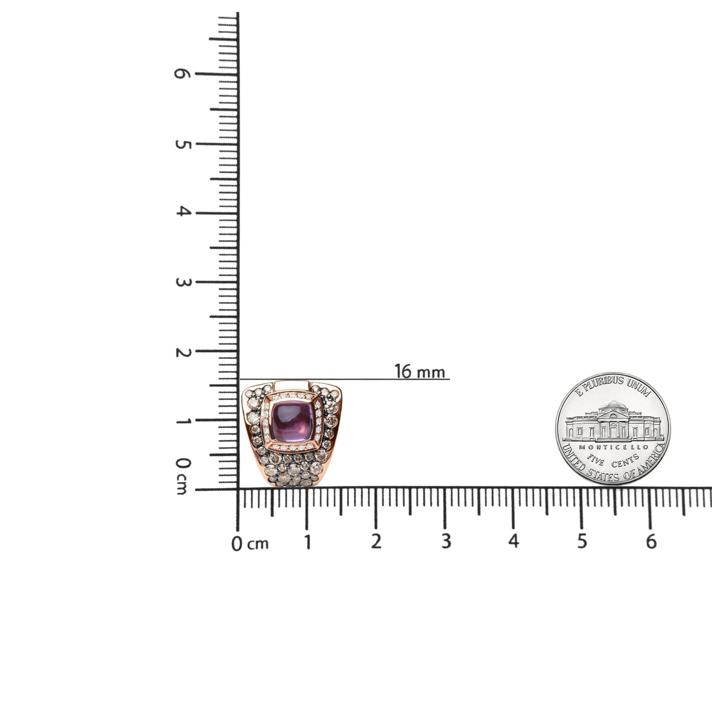 18K Rose Gold 1 1/2 Cttw Round Diamond and 7mm Cushion Cut Purple Amet - The Sparkling Squirrels & Co.
