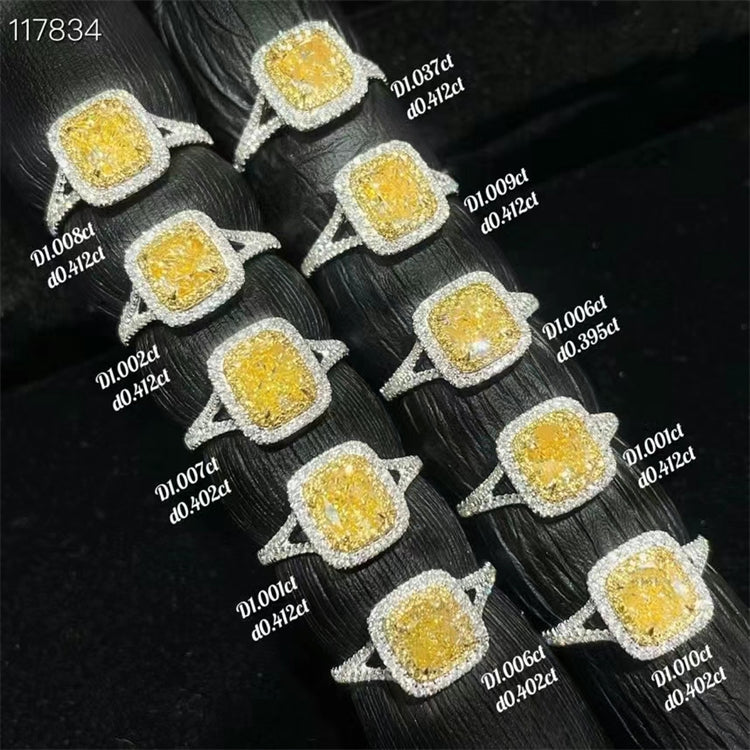 Sgarit Jewelry Manufacturer Custom Jewelry Wholesale Price 1.001Ct-1.037Ct Genuine Yellow Diamond Rings Wedding 18K Gold Jewelry