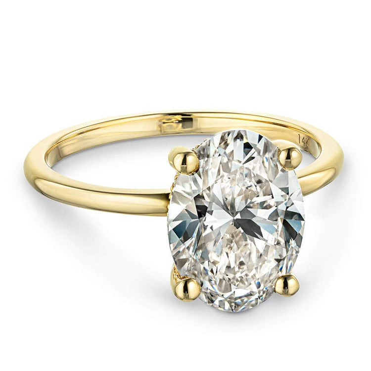 SGARIT 精美珠宝 18K 金 3.00 克拉实验室钻石戒指 CVD HPHT 椭圆形光环奢华女士订婚戒指