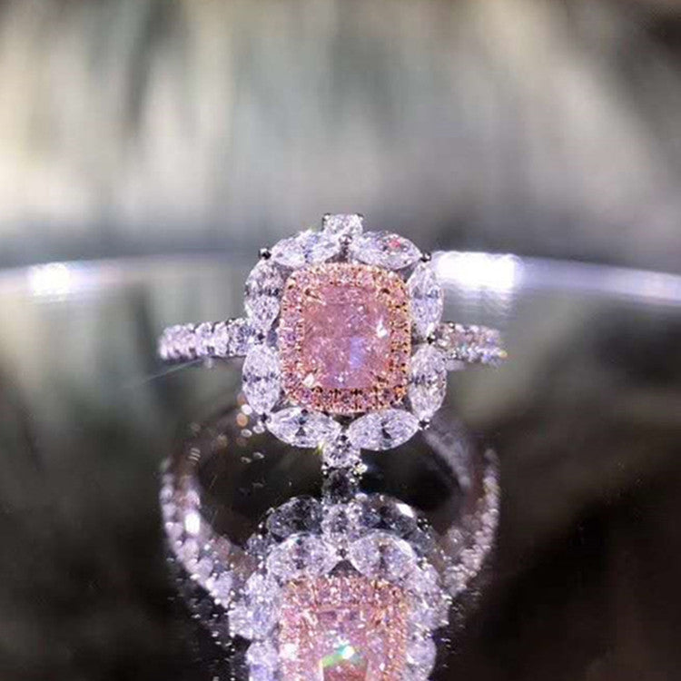SGARIT - Anello con diamanti di alta qualità certificati GIA, in oro 18k, SI1, colore rosa chiaro, marrone, 0,5 ct.