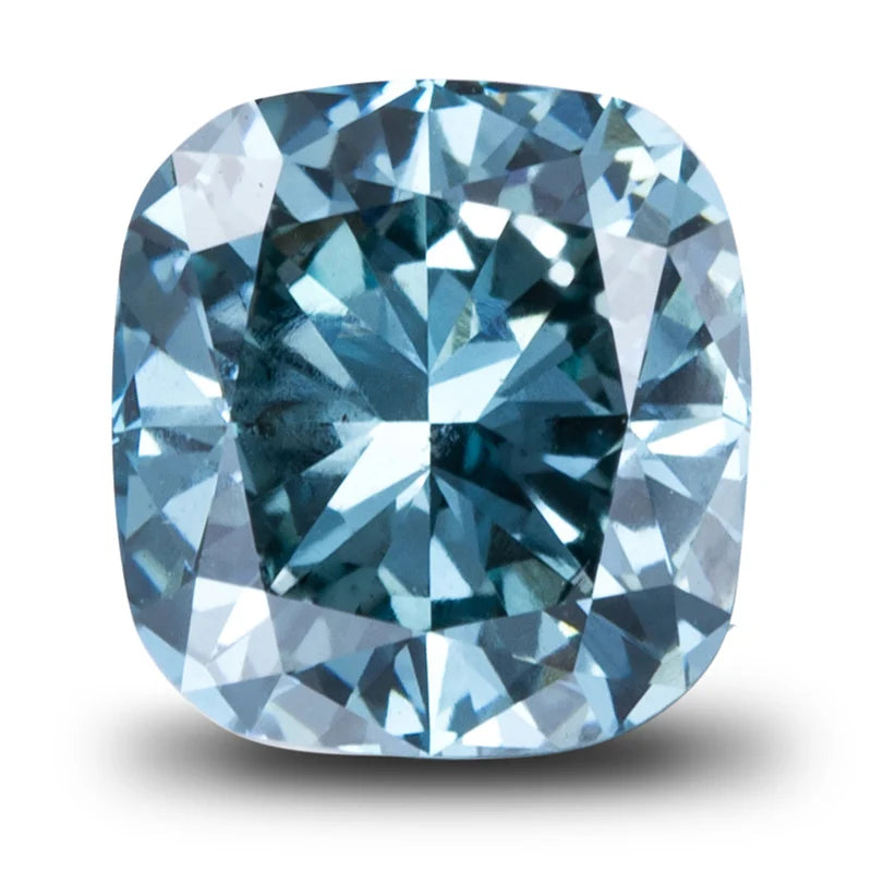 Diamante blu CVD di laboratorio, 1 ct e 2 ct, colore fantasia, a cuscino