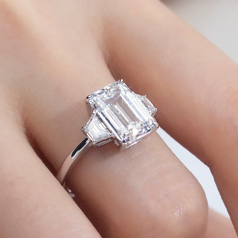 Messi Jewelry MSR-1306 18k White Gold 3.5CT Lab Grown Diamond Jewelry Wedding Ring for Women