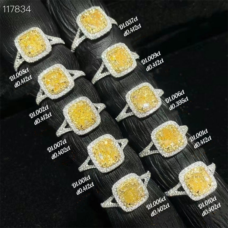 Sgarit Jewelry Manufacturer Custom Jewelry Wholesale Price 1.001Ct-1.037Ct Genuine Yellow Diamond Rings Wedding 18K Gold Jewelry
