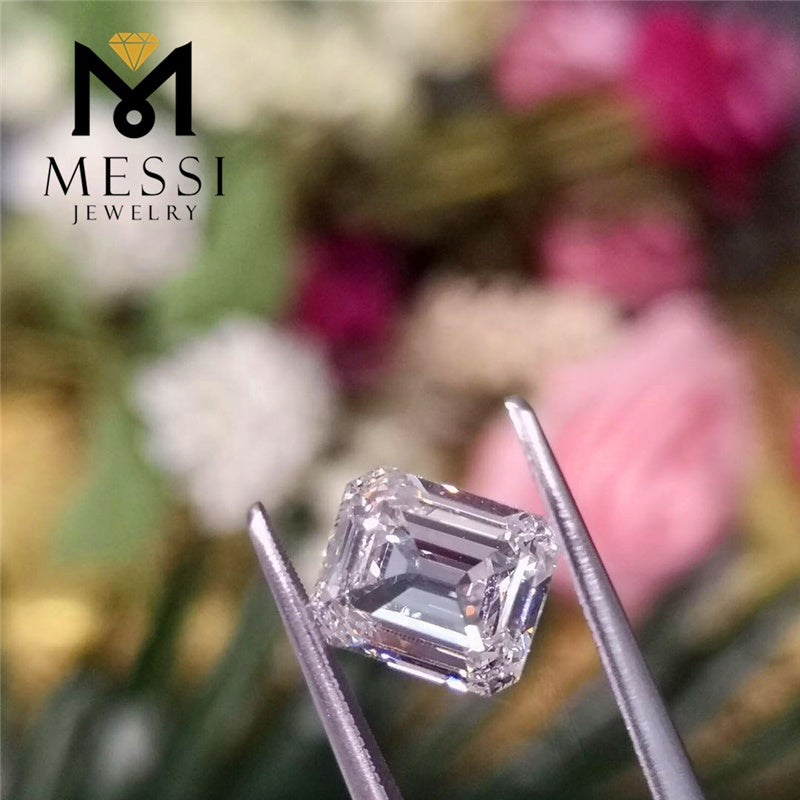 Messi Gems 定制裸钻 IGI 3 克拉 H SI1 EX 花式切割祖母绿切割 CVD 实验室培育钻石,可用于珠宝