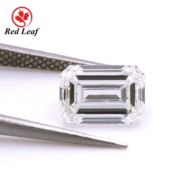 Redleaf Diamond IGI GIA Certificate 1CT 2 Carat Emerald Cut Loose Synthetic Lab Created HPHT CVD Lab Grown Diamond