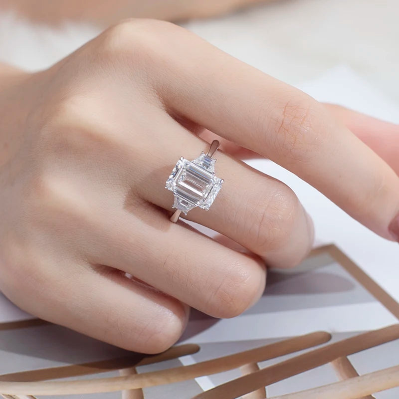 Messi Jewelry MSR-1306 18k White Gold 3.5CT Lab Grown Diamond Jewelry Wedding Ring for Women