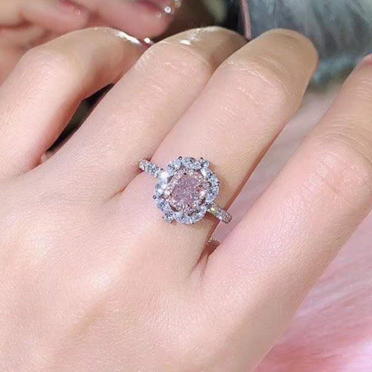 SGARIT - Anello con diamanti di alta qualità certificati GIA, in oro 18k, SI1, colore rosa chiaro, marrone, 0,5 ct.