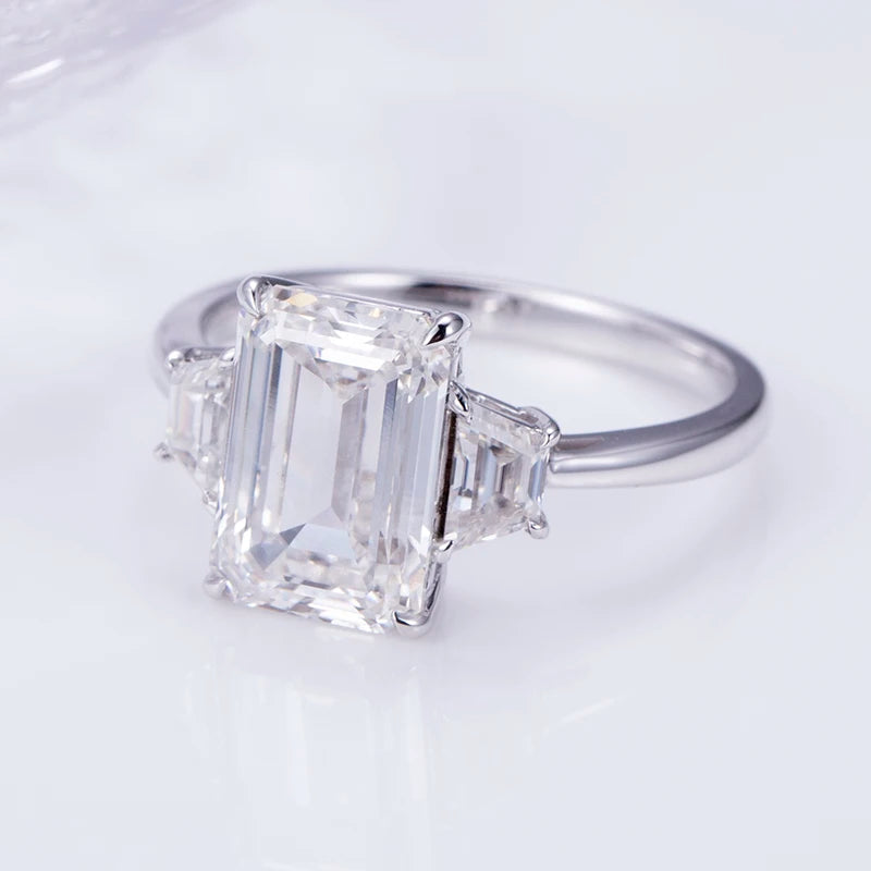 Messi Jewelry MSR-1306 18k White Gold 3.5CT Lab Grown Diamond Jewelry Wedding Ring for Women