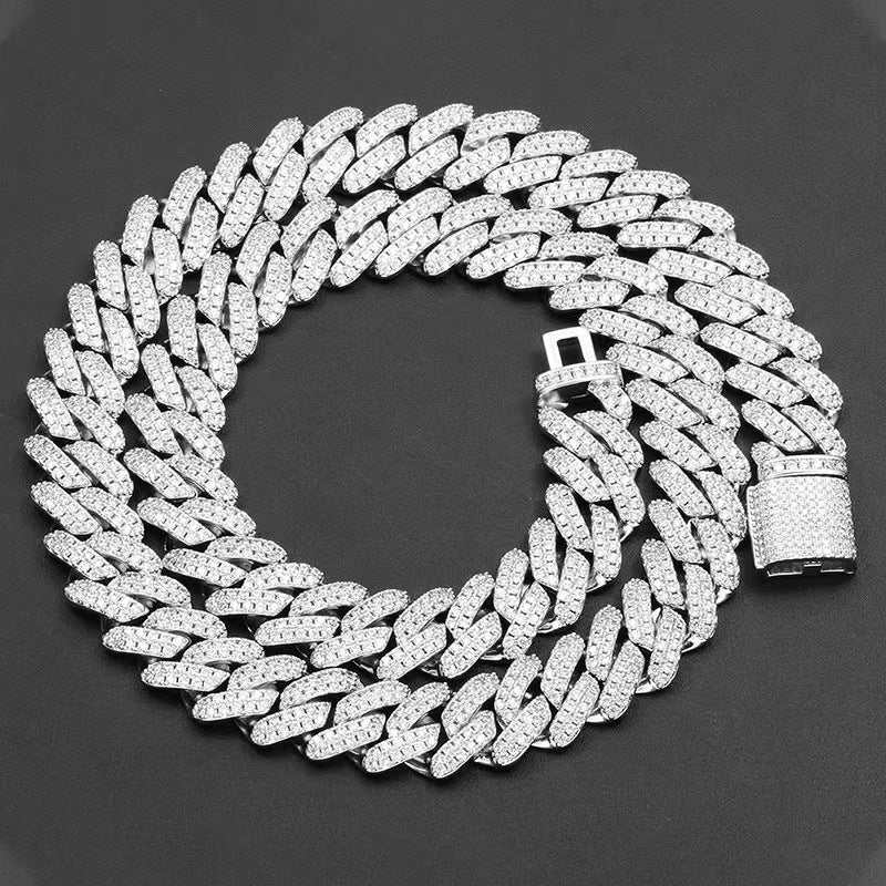 Pass Diamond Tester GRA Moissanite Cuban Link Chain Rapper Hip Hop Style - The Sparkling Squirrels & Co.