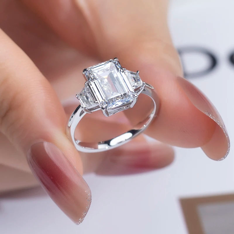 Messi Jewelry MSR-1306 18k White Gold 3.5CT Lab Grown Diamond Jewelry Wedding Ring for Women