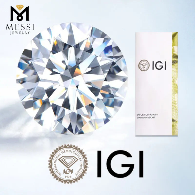 Gioielli Messi con certificati IGI, diamanti coltivati in laboratorio, CVD HPHT, pietre sciolte da 1 a 5 carati, certificati GRA, moissanite all'ingrosso
