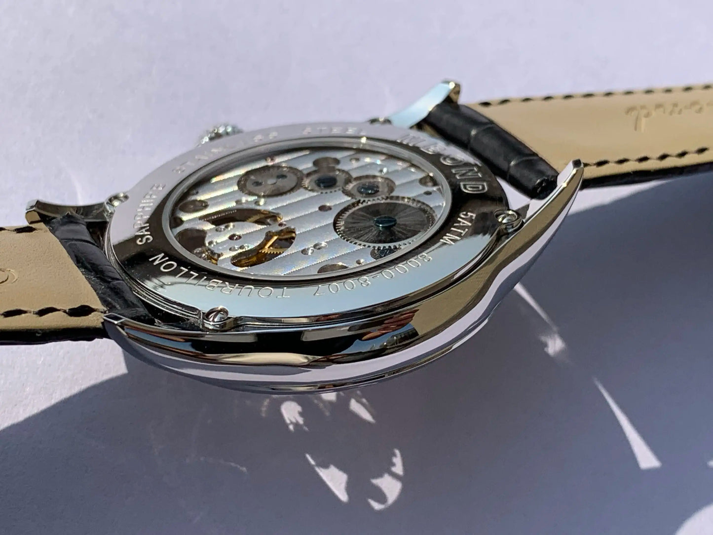ST8006 Tourbillon Watch! American Alligator Bamboo Belt Watch! seagul watch watch men watches automatic