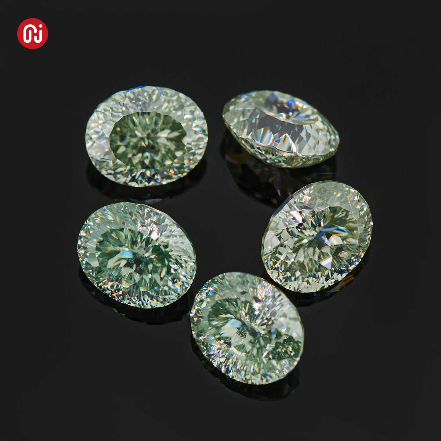 GIGAJEWE Moissanite Customized Demon Eye Cut Green Color Handmade VVS1 Loose Diamond Test Passed Gemstone for Jewelry Making