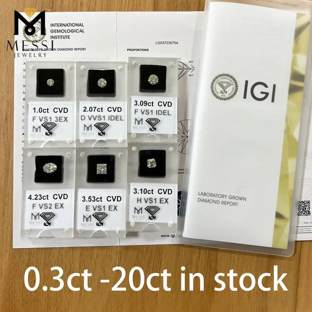 Messi Jewelry With IGI Certificates Lab Grown Diamonds CVD HPHT 1CT~5CT Loose Stone GRA Certificates Moissanite Wholesale