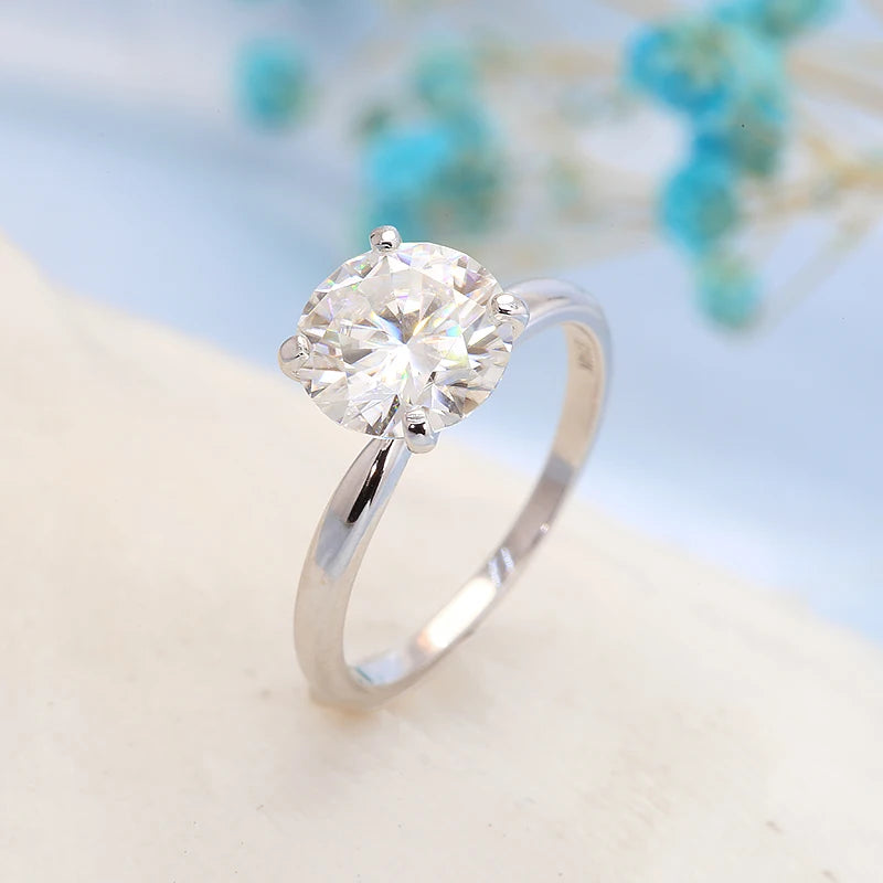 Anello da donna AEA in oro bianco 14 carati con diamanti CVD HPHT coltivati in laboratorio, di lusso, per feste di nozze, regalo di alta gioielleria con certificato IGI.