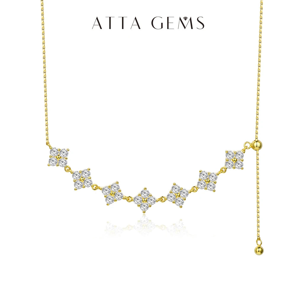 D-Color Moissanite Bridal Necklace – Sterling Silver & Gold Pendant