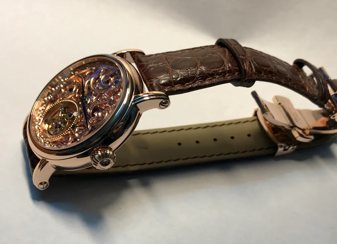 Tourbillon Movement 8000K Watch Hollow Tourbillon Mechanical Men's Watch Crocodile Leather Waterproof automatic watch men