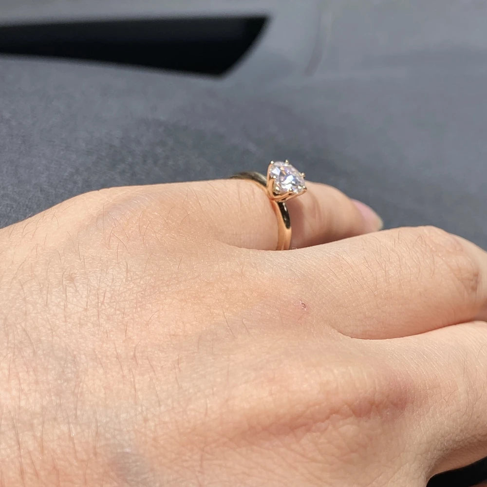 Anello di fidanzamento Meisidian in oro bianco massiccio 18 carati con diamanti FG VS Lab CVD da 1,2 carati per donna