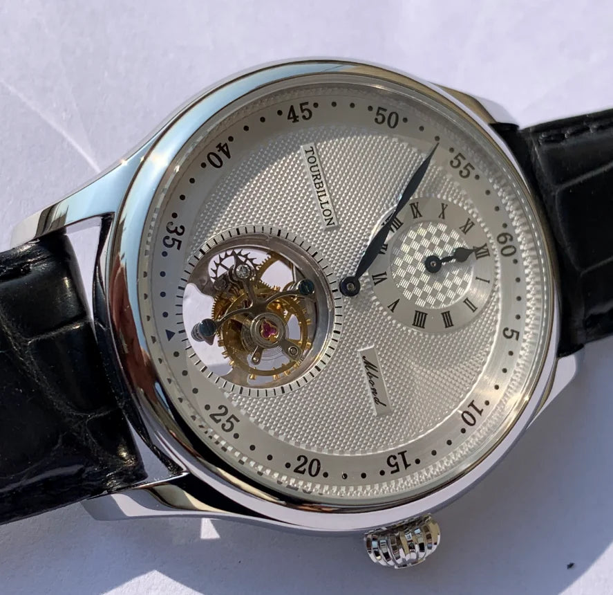 ST8006 Tourbillon Watch! American Alligator Bamboo Belt Watch! seagul watch watch men watches automatic