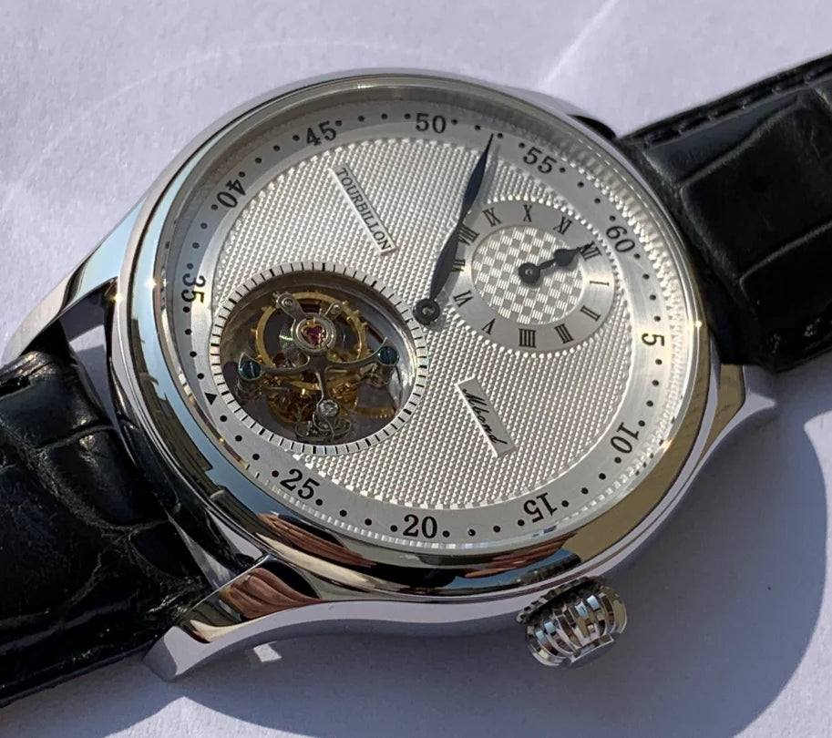 ST8006 Tourbillon Watch! American Alligator Bamboo Belt Watch! seagul watch watch men watches automatic