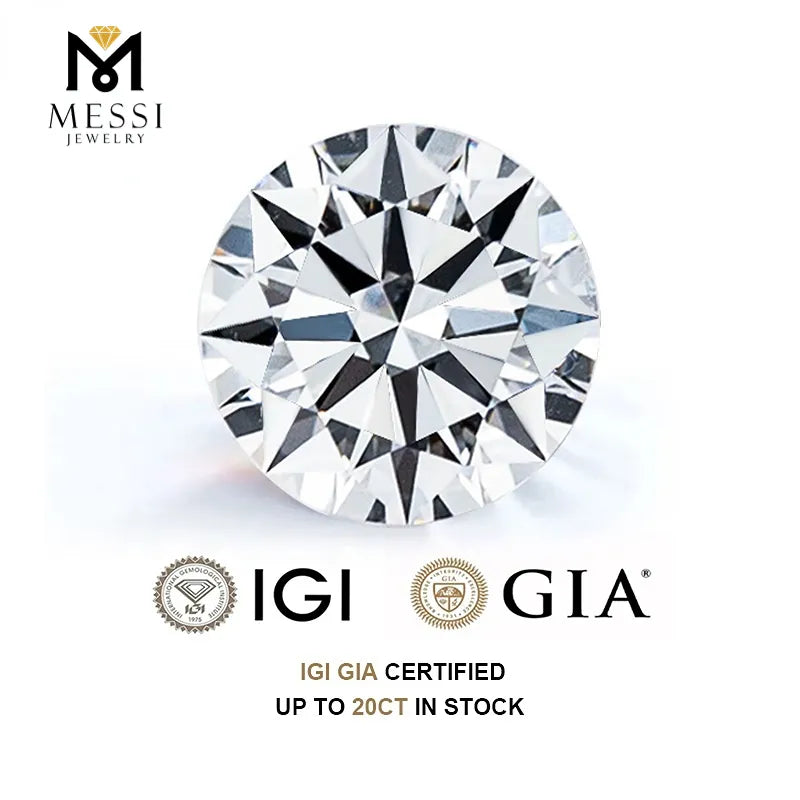 Gioielli Messi con certificati IGI, diamanti coltivati in laboratorio, CVD HPHT, pietre sciolte da 1 a 5 carati, certificati GRA, moissanite all'ingrosso