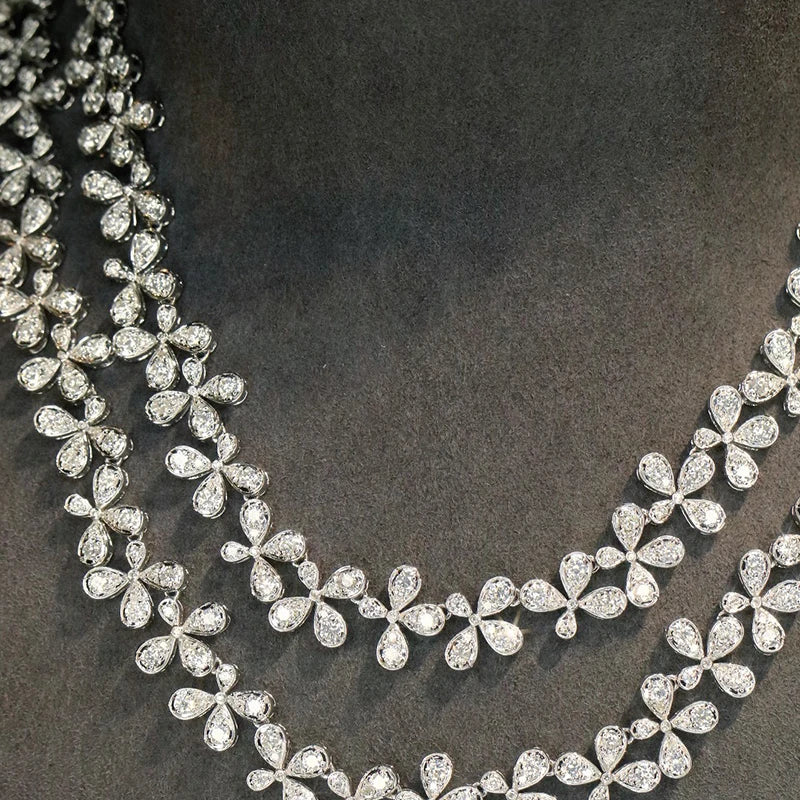 Seraphine’s Starflower: 10 ct Diamond White-Gold Necklace - The Sparkling Squirrels