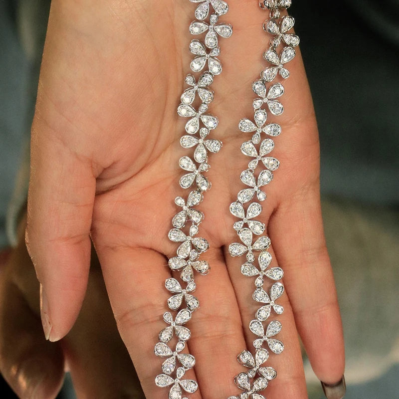 Seraphine’s Starflower: 10 ct Diamond White-Gold Necklace - The Sparkling Squirrels