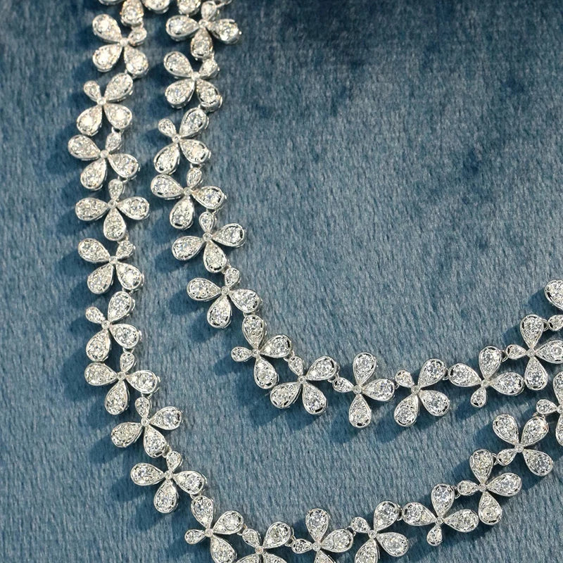 Seraphine’s Starflower: 10 ct Diamond White-Gold Necklace - The Sparkling Squirrels