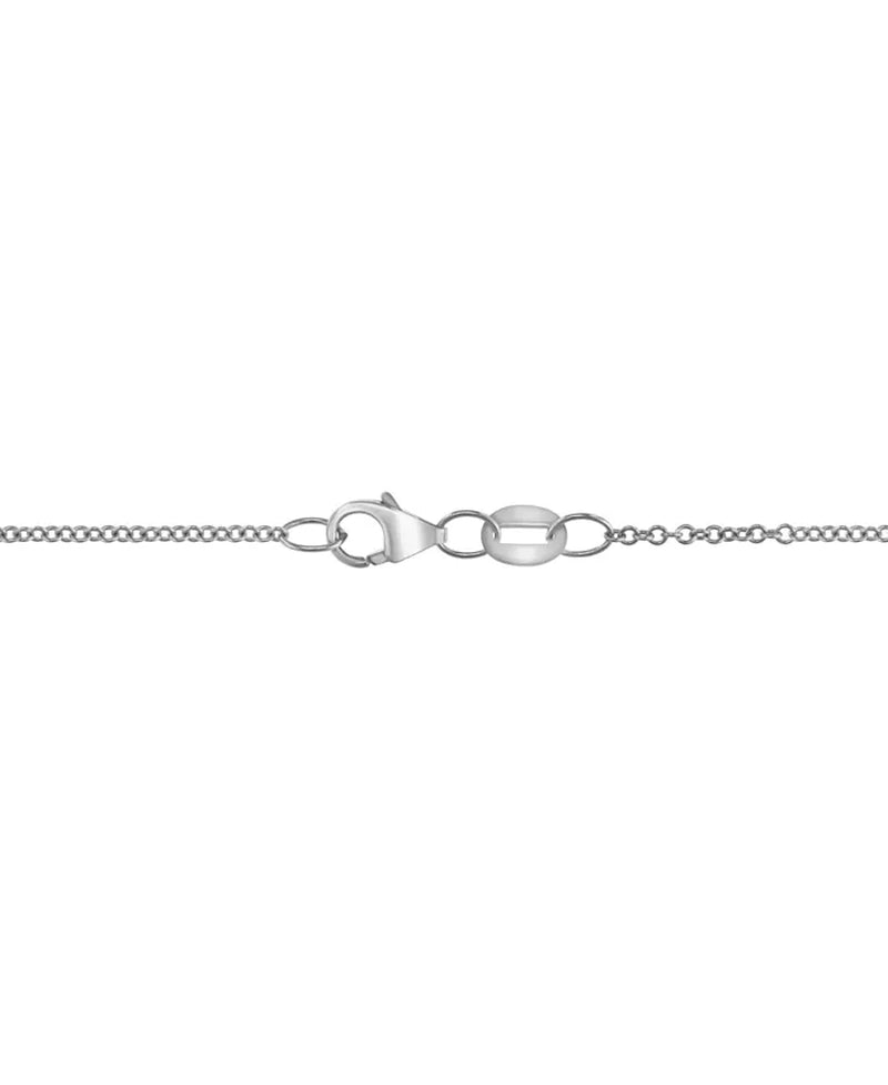 EFFY® flower-inspired pendant necklace in 14K white gold with rubies and diamonds, 18-inch cable chain with lobster clasp