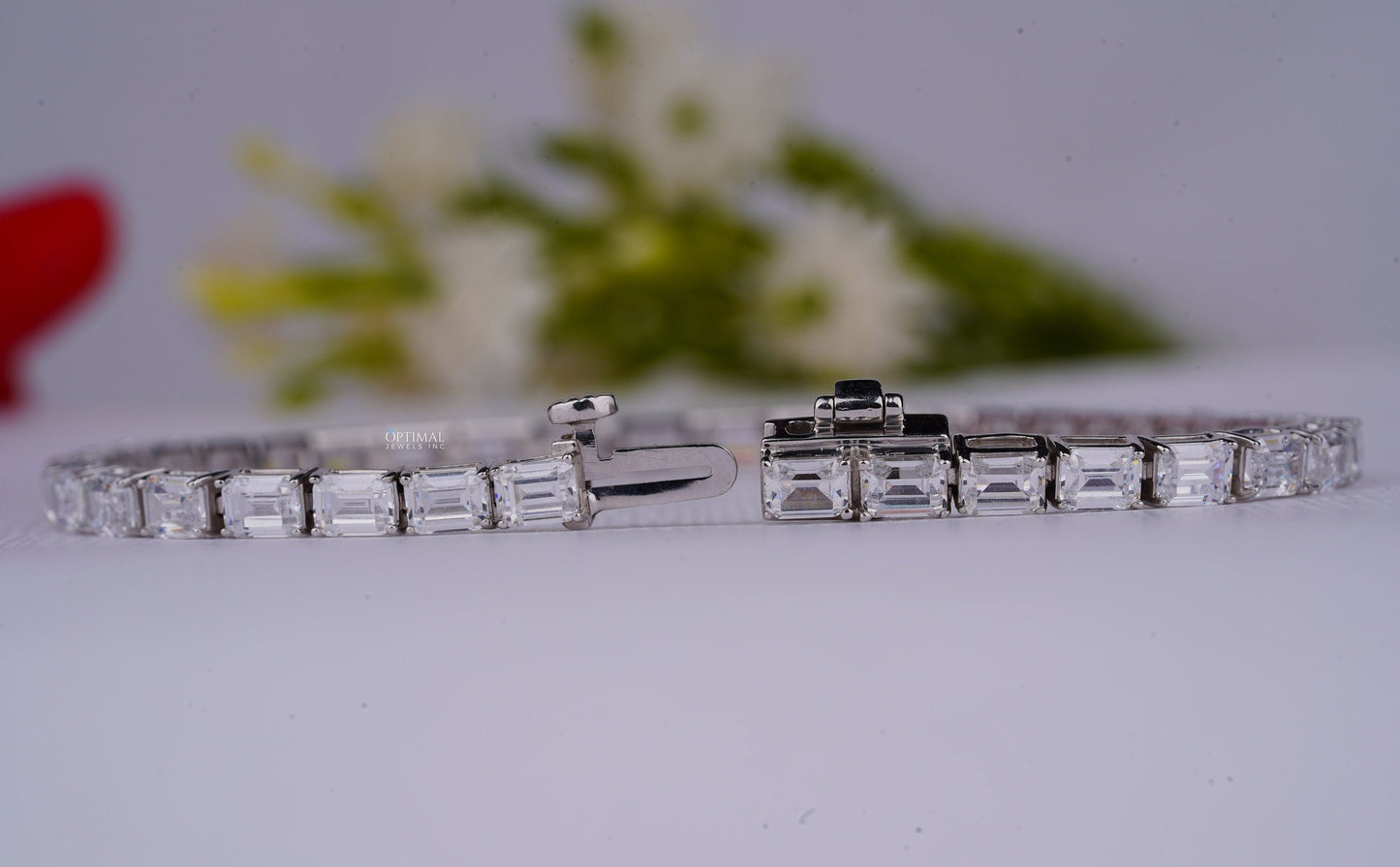 Stunning Emerald Cut Lab Grown Diamond 8.00 Ctw White Gold Tennis - The Sparkling Squirrels & Co.
