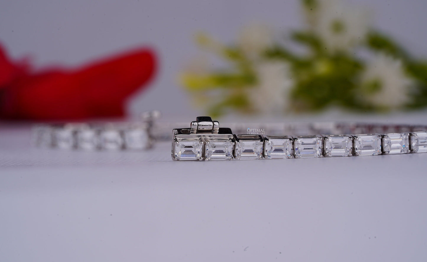 Stunning Emerald Cut Lab Grown Diamond 8.00 Ctw White Gold Tennis - The Sparkling Squirrels & Co.