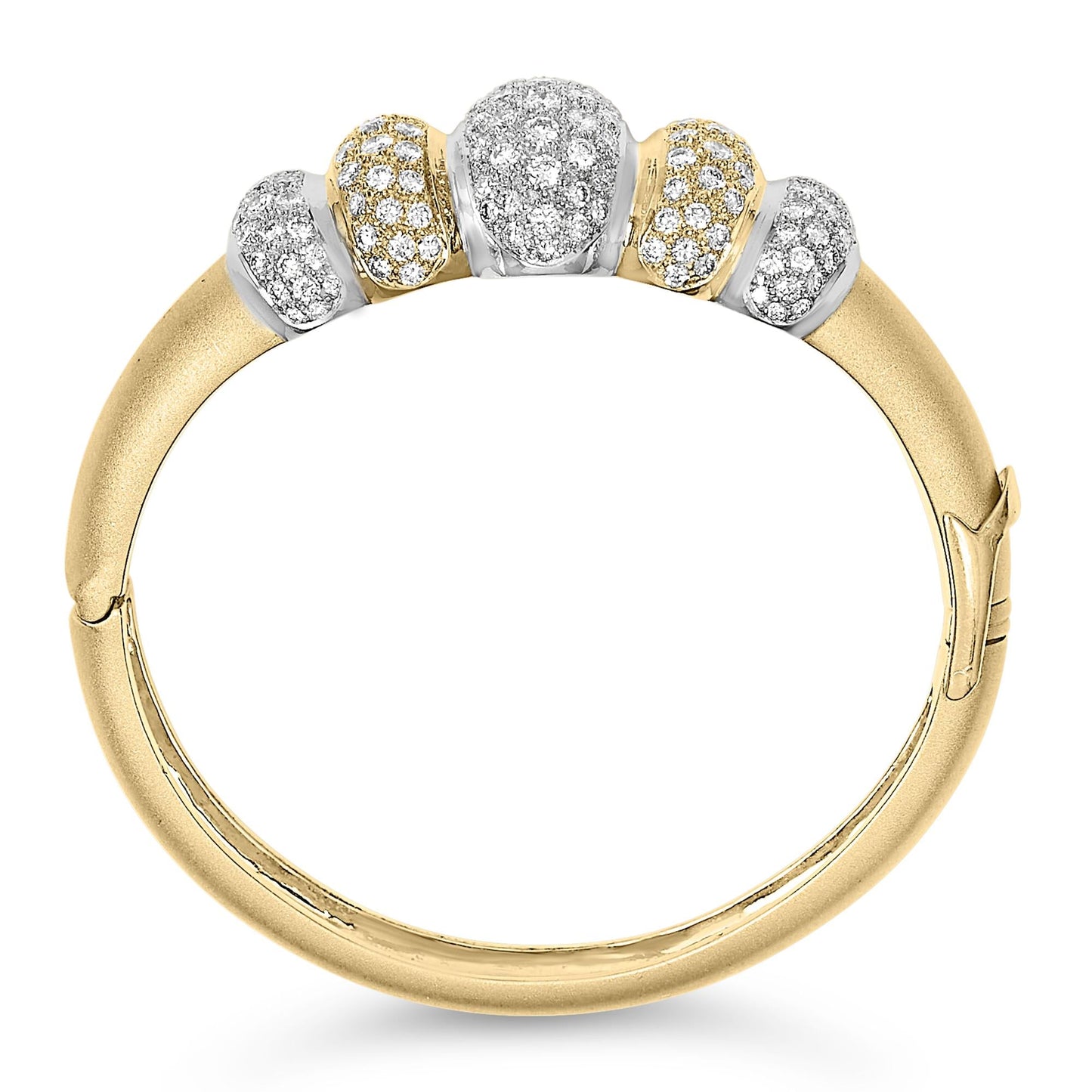18K Gold 6.00 Cttw Diamond Graduating Dome Bangle Bracelet (G-H Color, VS2-SI1 Clarity)-2