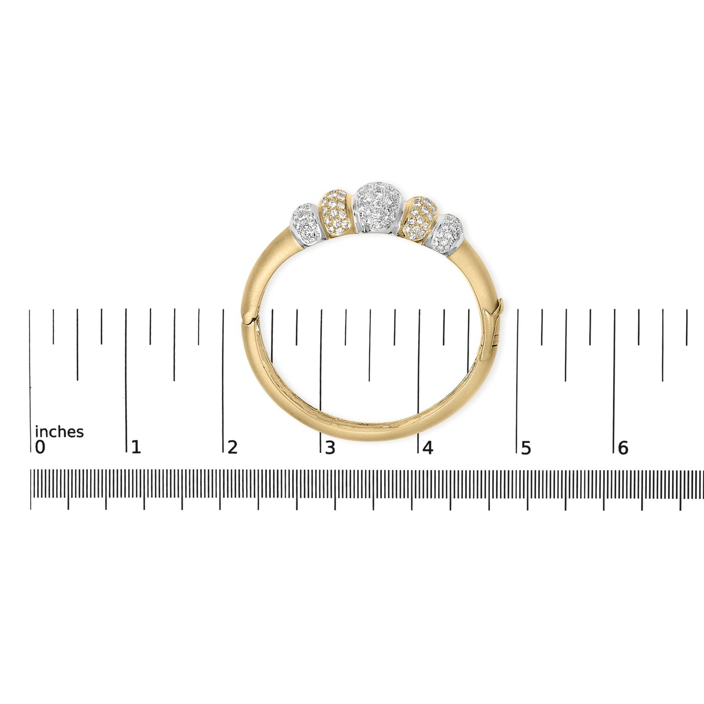 18K Gold 6.00 Cttw Diamond Graduating Dome Bangle Bracelet (G-H Color, VS2-SI1 Clarity)-4