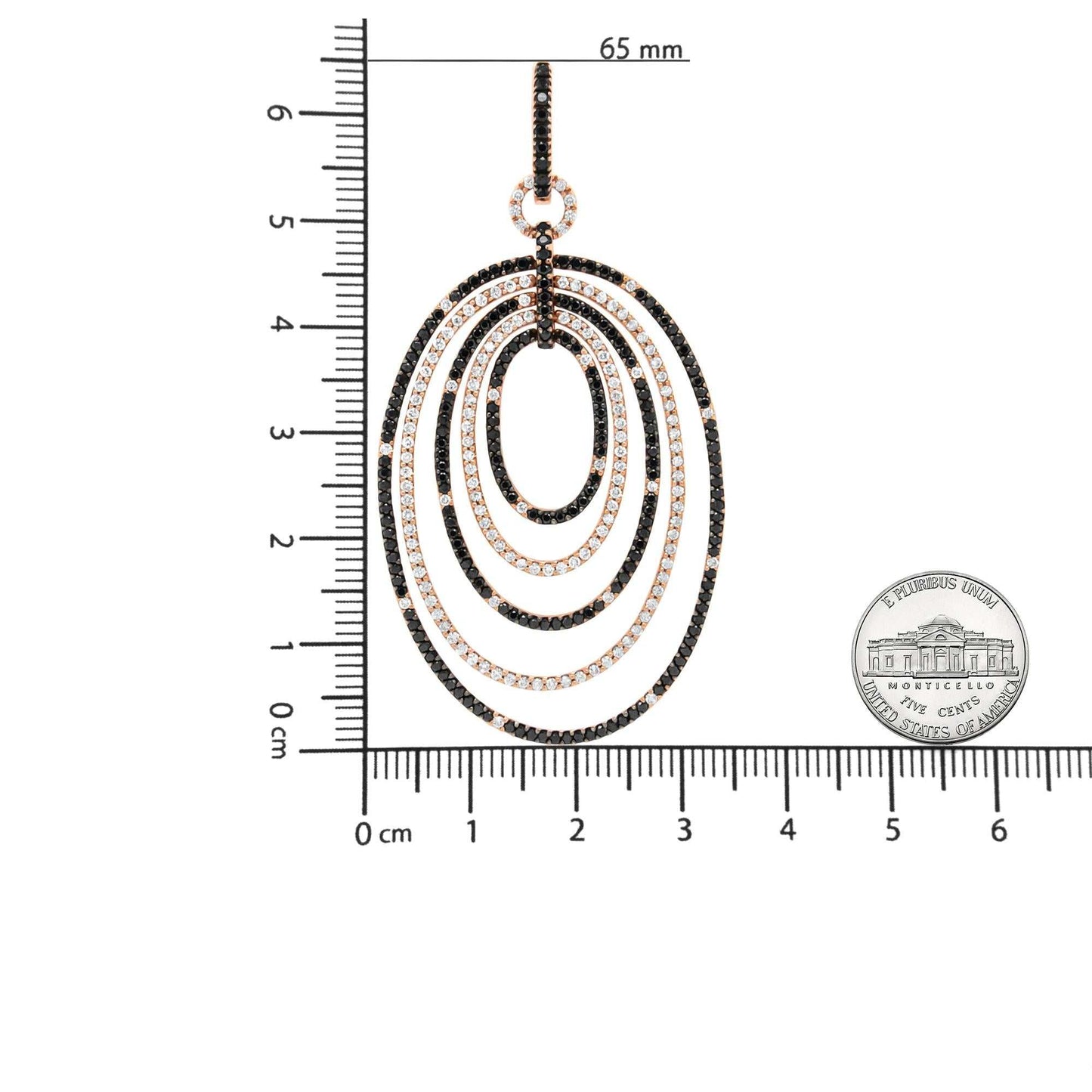 18K Rose Gold 5.00 Cttw Round Black and White Diamond Graduated Hoop Dangle Earrings (Black and F-G Color, VS1-VS2 Clari - The Sparkling Squirrels & Co.