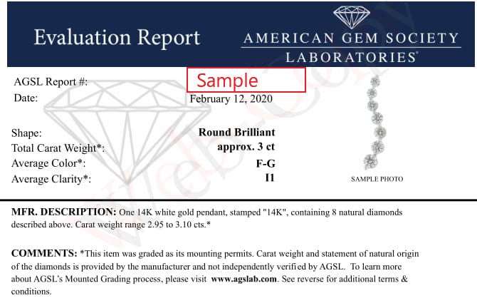 AGS Certified 14k White Gold 3.0 Cttw Baguette and Brilliant Round-Cut Diamond Journey 18" Pendant Necklace (F-G Color, - The Sparkling Squirrels & Co.
