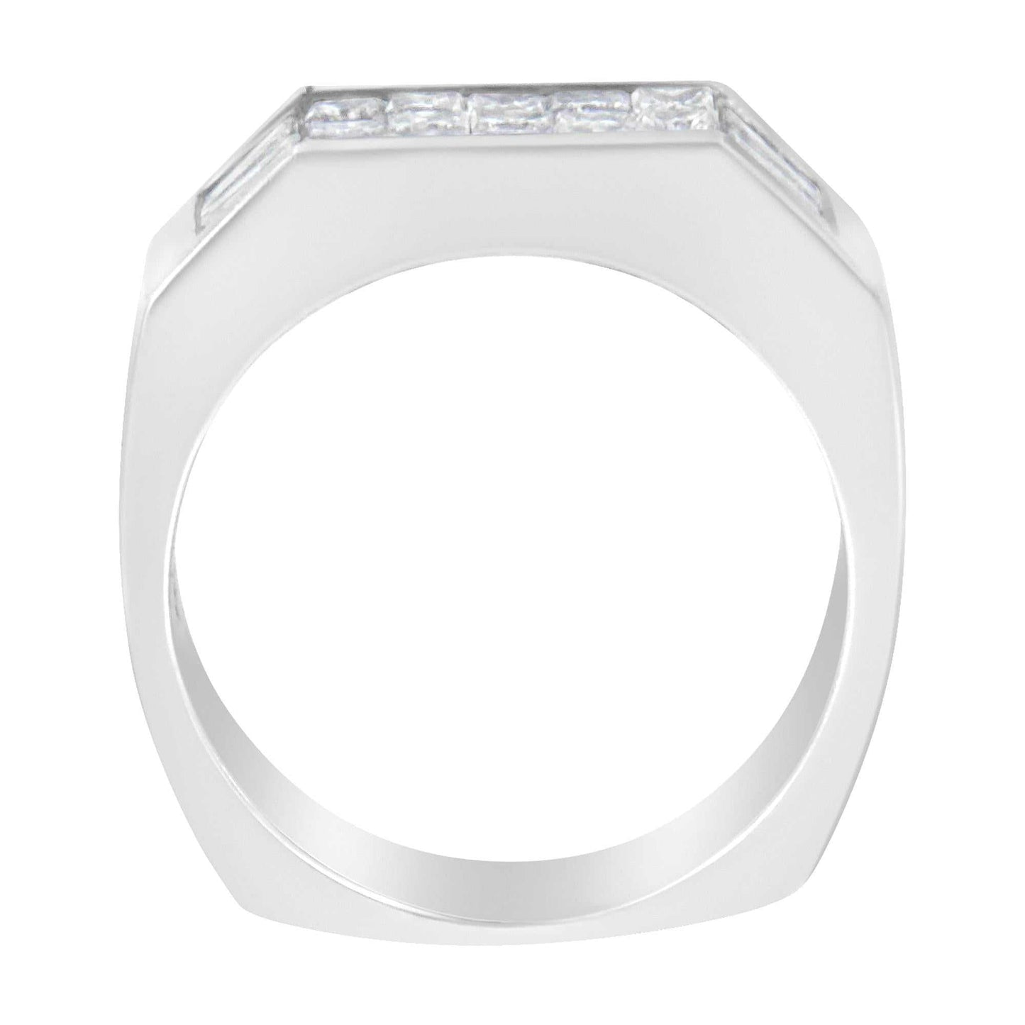 14KT white gold diamond ring with princess and baguette cut diamonds totaling 1.75 carats, G-H color, VS2-SI1 clarity