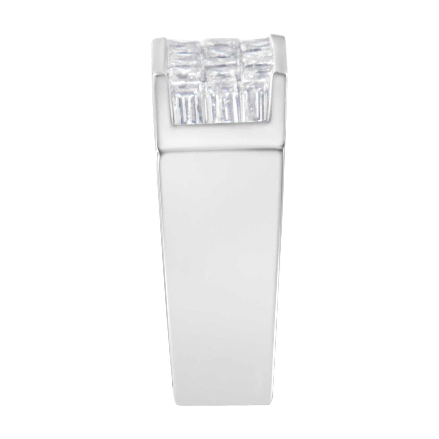 14KT white gold diamond ring with princess and baguette cut diamonds totaling 1 3/4 carats, G-H color, VS2-SI1 clarity