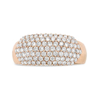 Rose gold diamond wedding band with multi-row dome design and 1.00 carat total diamond weight