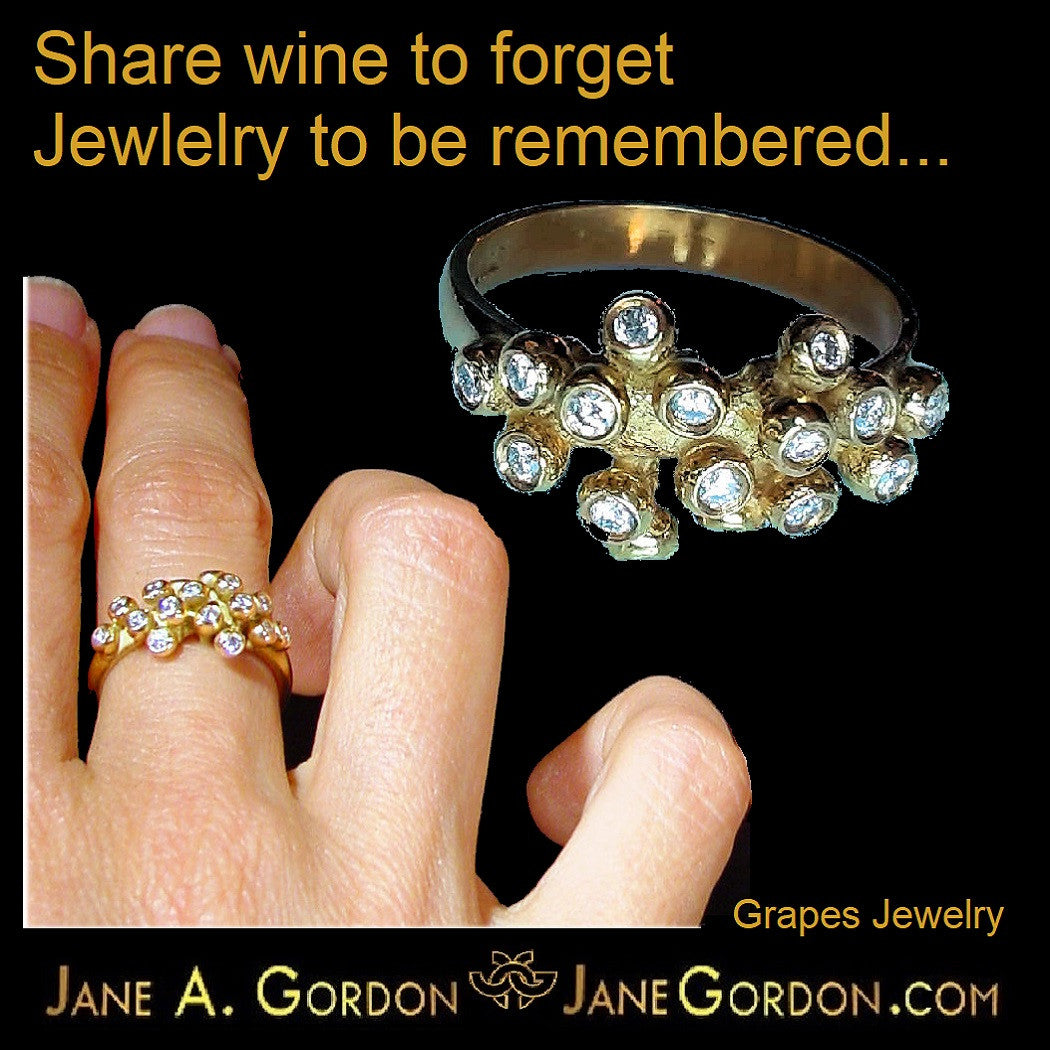 Grapes Drop Earrings-18K Gold and Diamonds-8