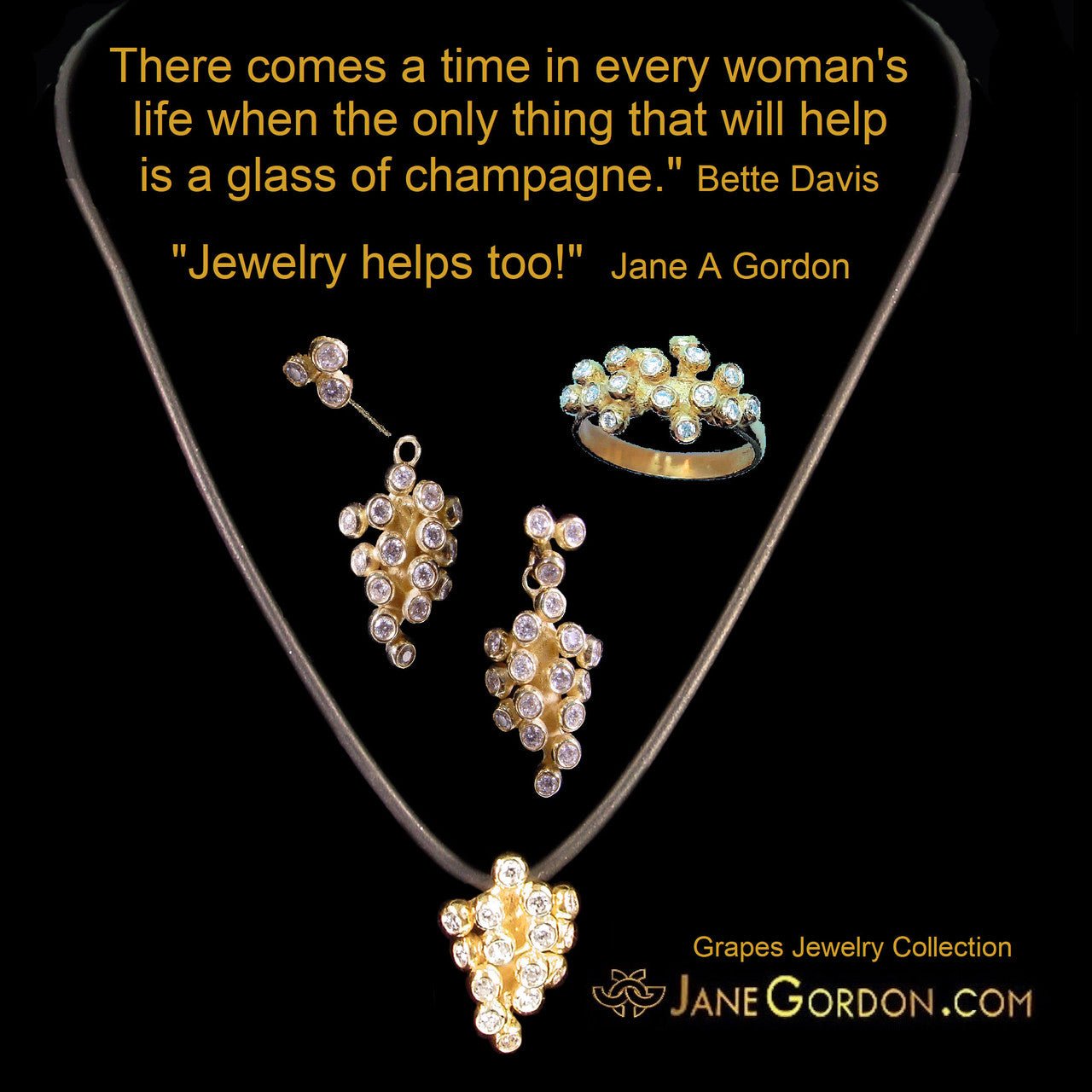Grapes Drop Earrings-18K Gold and Diamonds-9