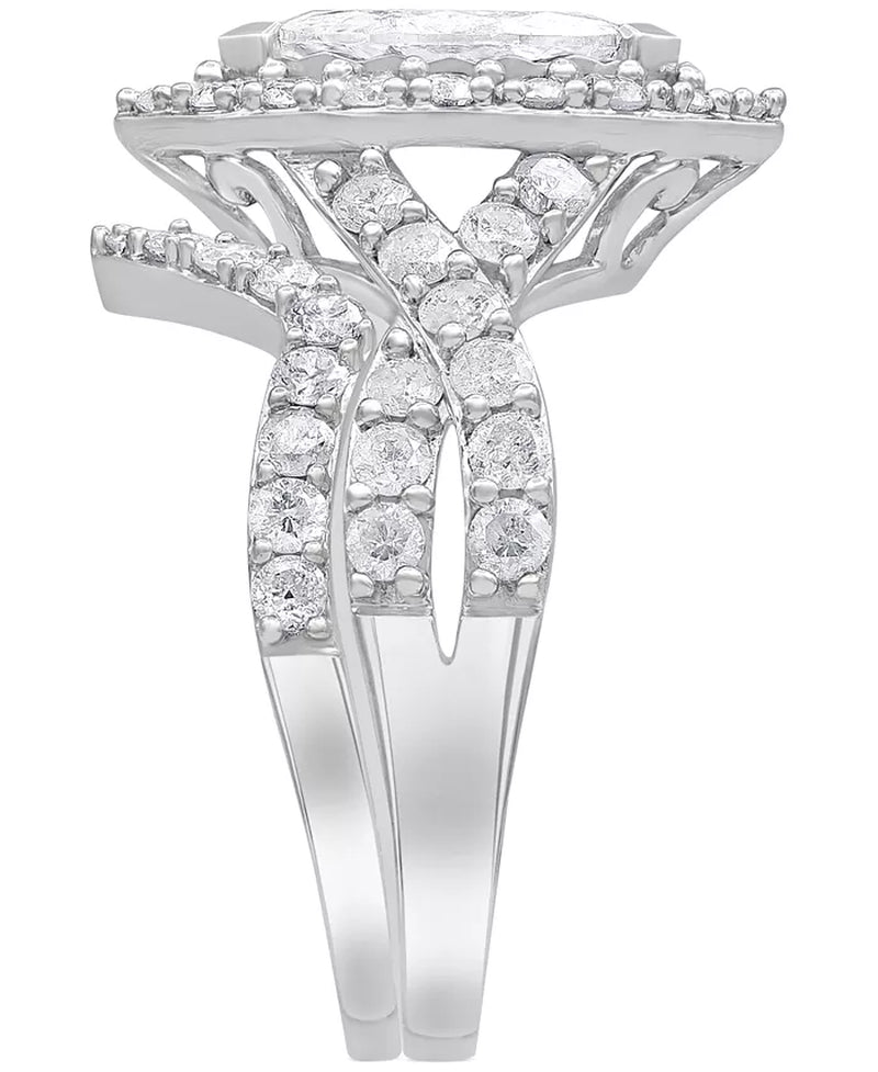 Stunning 2 Ct. T.W. Diamond Marquise Bridal Set in Elegant 14K White Gold