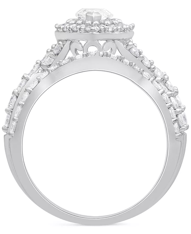 Stunning 2 Ct. T.W. Diamond Marquise Bridal Set in Elegant 14K White Gold